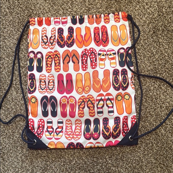 Thirty-One Flip Flop Print Drawstring Bag - Picture 5 of 6